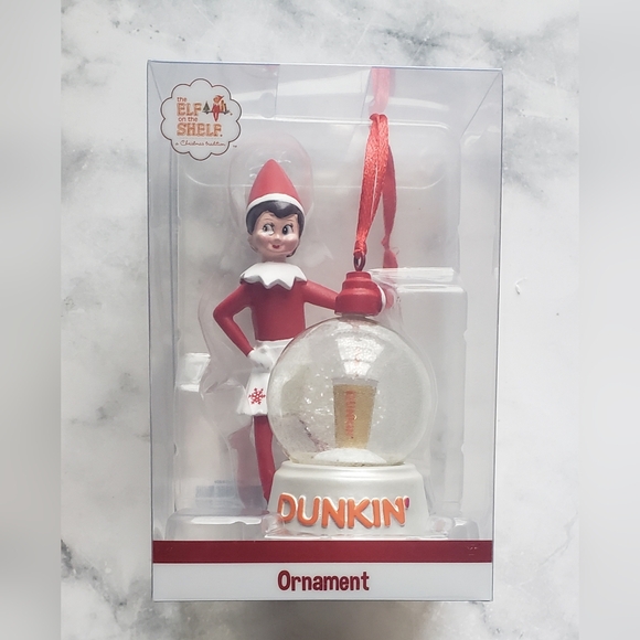 Dunkin Donuts Elf on Shelf Girl Ornament Snowglobe Christmas 2023 - Picture 2 of 8